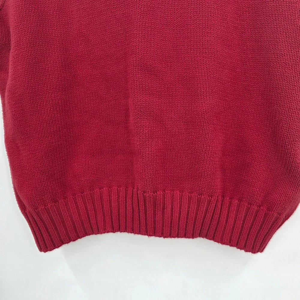 VINTAGE 90S POLO RALPH LAUREN SWEATER VEST MENS LARGE RED BLUE PONY VNECK COTTON